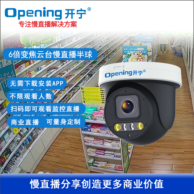 4K800萬(wàn)6倍變焦慢直播云臺(tái)半球